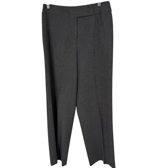 Talbots Womens Stretch Gray Dress Pants Size 12 straight leg pockets hemed - Picture 1 of 6